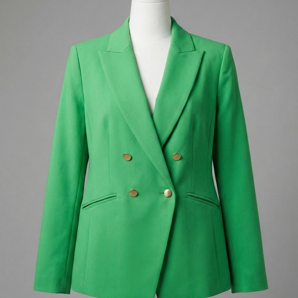 Talbots Green Double-Breasted Statement Blazer - image 2